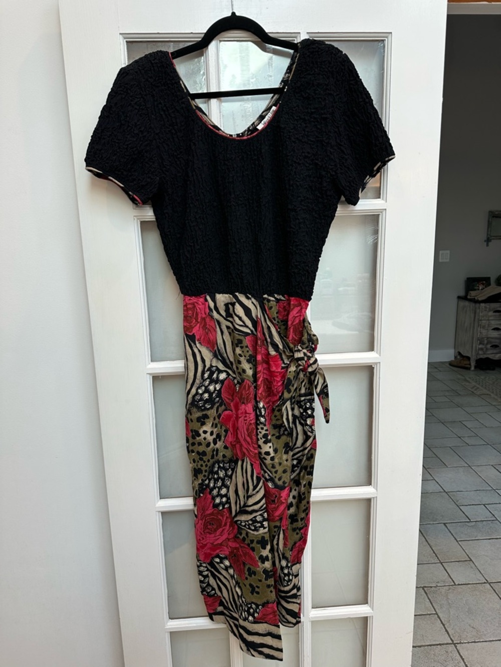 Vintage Jeffrey & Dara Y2K Rose Floral Wrap Resort Style Midi Dress Size 6